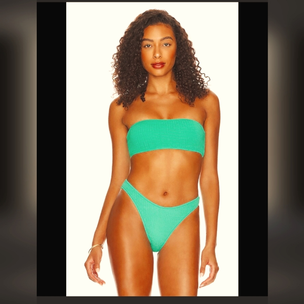 NWT! Seafolly Sea Dive Tube top and Hipster Bikini SET Swimsuit Jade Green Sz 8